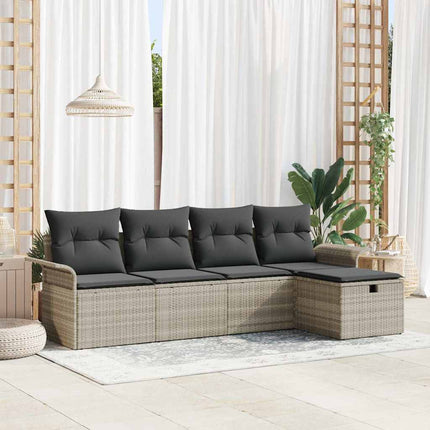 Tuinbankenset Met Kussen 6 Pcs En Crème Poly Rattan