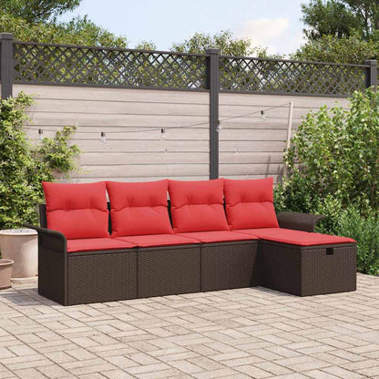 Tuin Sofa Set Met Kussen 5 Pcs Poly Rattan
