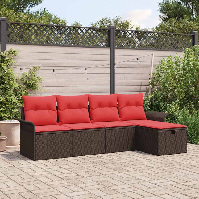 Tuin Sofa Set Met Kussen 5 Pcs Poly Rattan