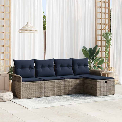 Tuin Sofa Set Met Kussen 5 Pcs Poly Rattan