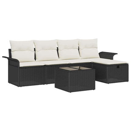 Tuinbankenset Met Kussen 6 Pcs En Crème Poly Rattan