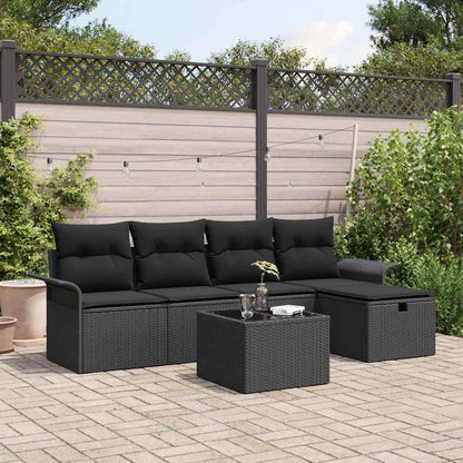 Tuinbankenset Met Kussen 5 Pcs En Crème Poly Rattan
