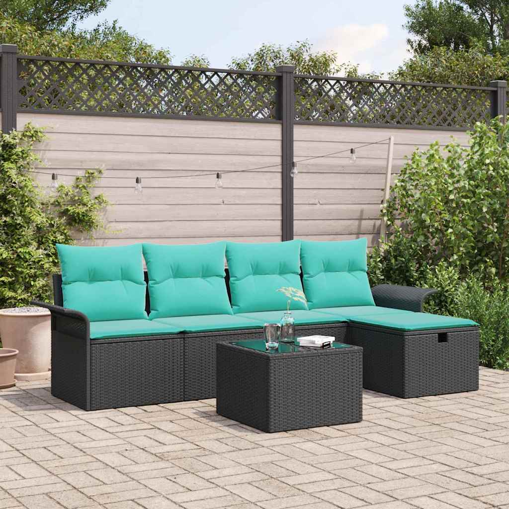 Tuin Sofa Set Met Kussen 5 Pcs Poly Rattan