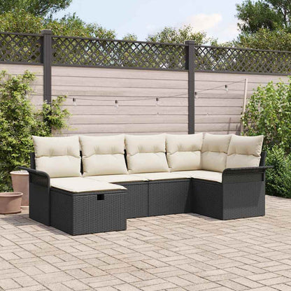 Tuin Sofa Set Met Kussen 6 Pcs En Crème Poly Rattan