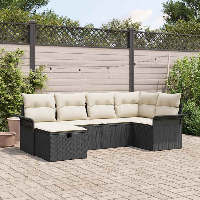 Tuinbankenset 6 St Beige En Crème Poly Rattan