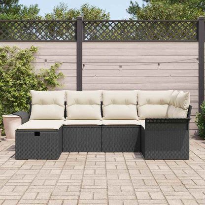 Tuin Sofa Set Met Kussen 6 Pcs En Crème Poly Rattan