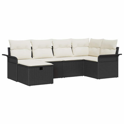 Tuin Sofa Set Met Kussen 6 Pcs En Crème Poly Rattan