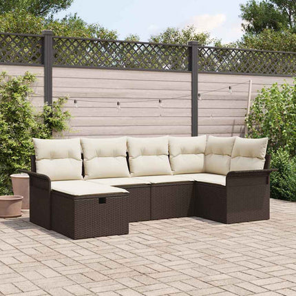 Tuinbankenset 6 St Beige En Crème Poly Rattan