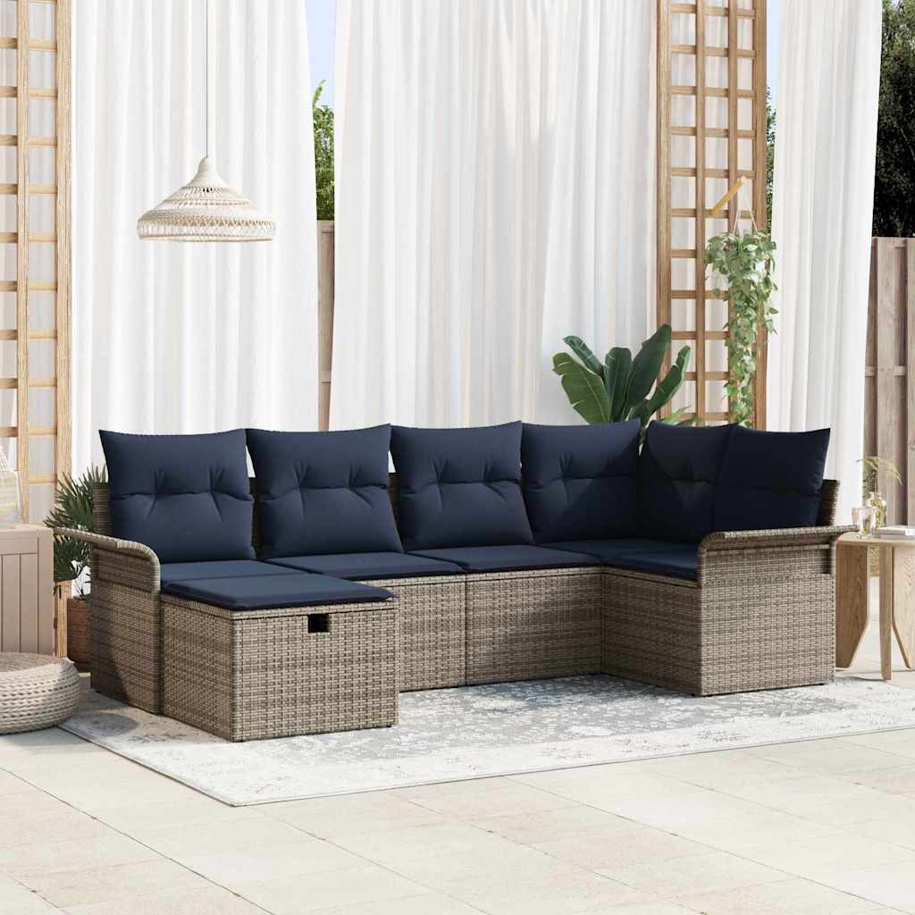 Tuin Sofa Set Met Kussen 6 Pcs Poly Rattan