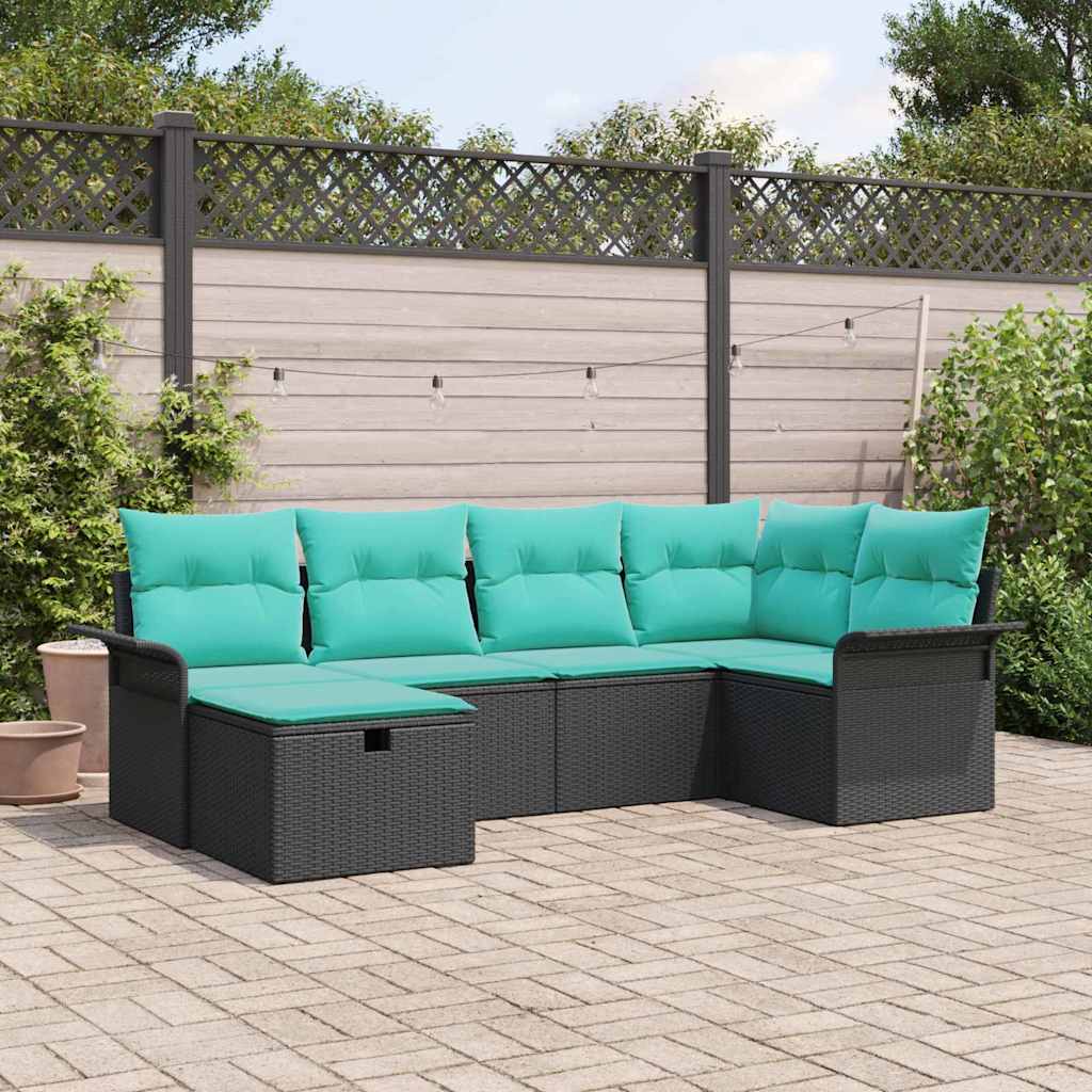 Tuin Sofa Set Met Kussen 6 Pcs Poly Rattan