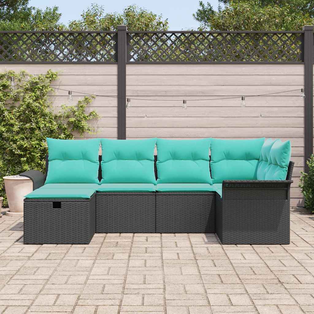 Tuin Sofa Set Met Kussen 6 Pcs Poly Rattan