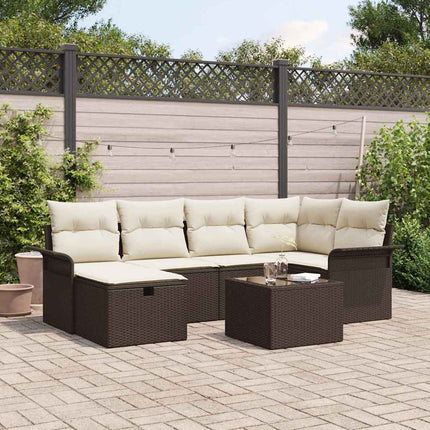 Tuinbankenset 6 St Beige En Crème Poly Rattan