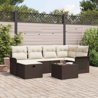 Tuin Sofa Set Met Kussen 6 Pcs En Crème Poly Rattan