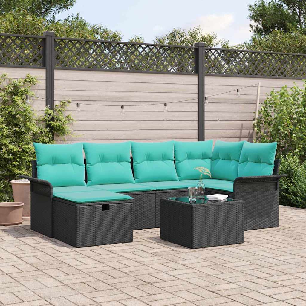 Tuin Sofa Set Met Kussen 6 Pcs Poly Rattan