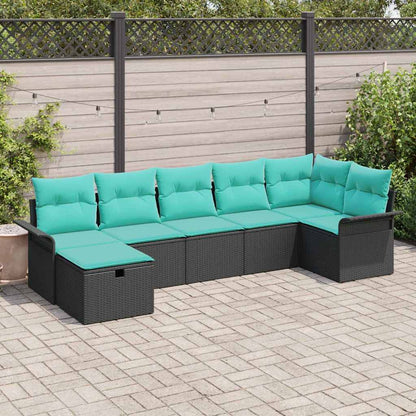Tuin Sofa Set Met Kussen 7 Pcs Poly Rattan