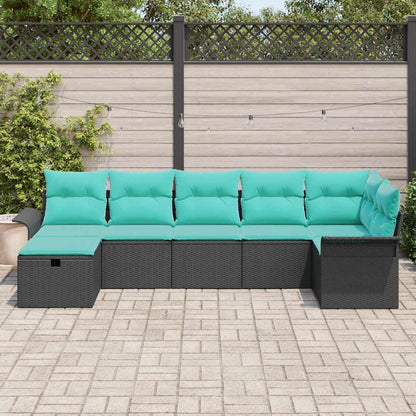 Tuin Sofa Set Met Kussen 7 Pcs Poly Rattan