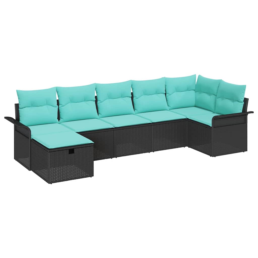 Tuin Sofa Set Met Kussen 7 Pcs Poly Rattan