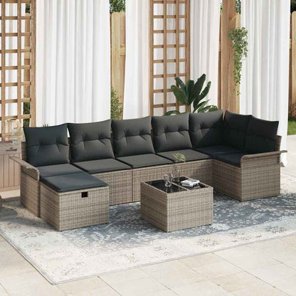 Tuin Sofa Set Met Kussen 7 Pcs En Crème Poly Rattan