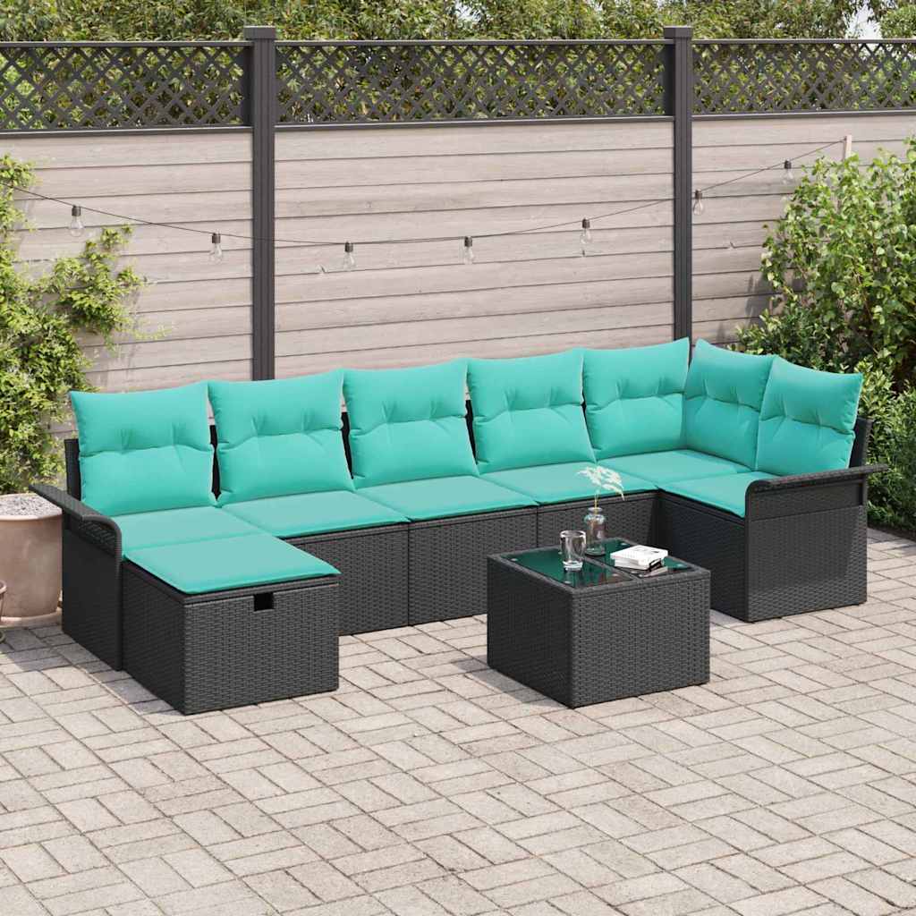 Tuin Sofa Set Met Kussen 7 Pcs Poly Rattan