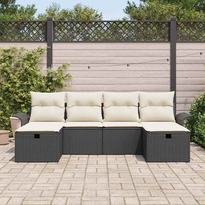 Tuin Sofa Set Met Kussen 6 Pcs En Crème Poly Rattan