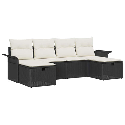 Tuin Sofa Set Met Kussen 6 Pcs En Crème Poly Rattan