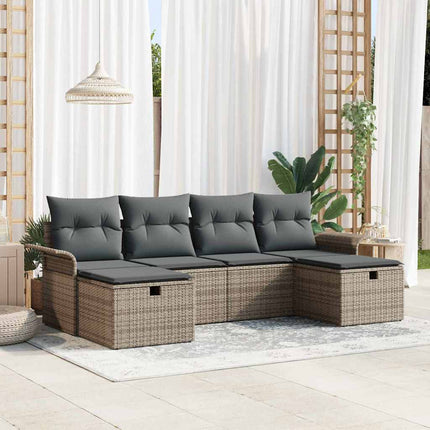 Tuin Sofa Set Met Kussen 6 Pcs Poly Rattan