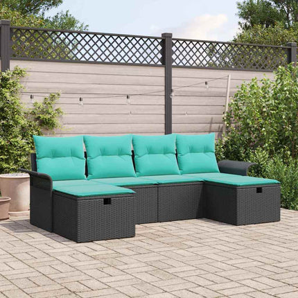 Tuin Sofa Set Met Kussen 6 Pcs Poly Rattan