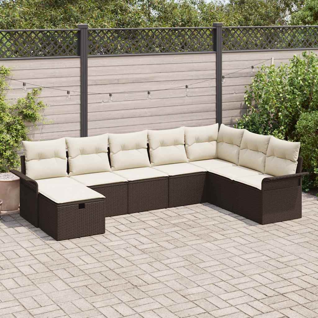 Tuin Sofa Set Met Kussen 8 Pcs En Licht Grijs Poly Rattan