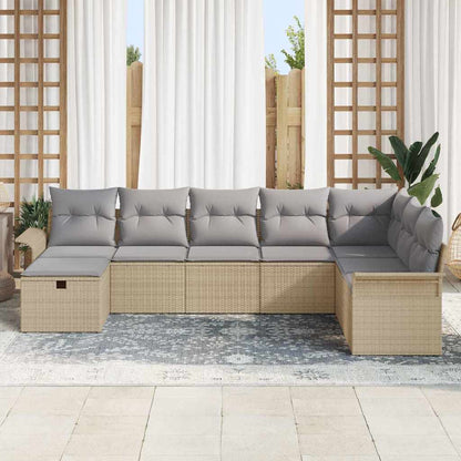 Tuin Sofa Set Met Kussen 8 Pcs En Licht Grijs Poly Rattan