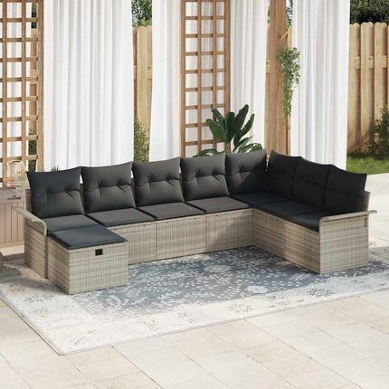 Tuin Sofa Set Met Kussen Met Opslag 8 Pcs Poly Rattan