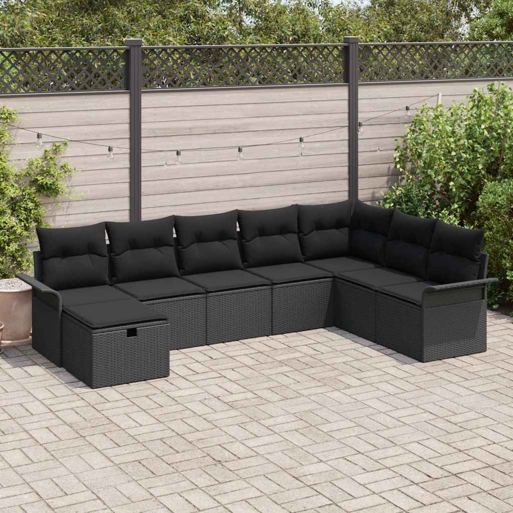 Tuin Sofa Set Met Kussen 8 Pcs En Licht Grijs Poly Rattan