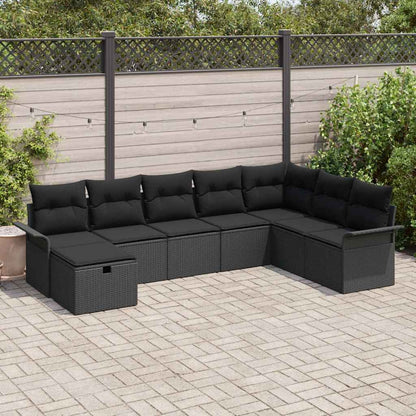 Tuin Sofa Set Met Kussen 8 Pcs En Licht Grijs Poly Rattan
