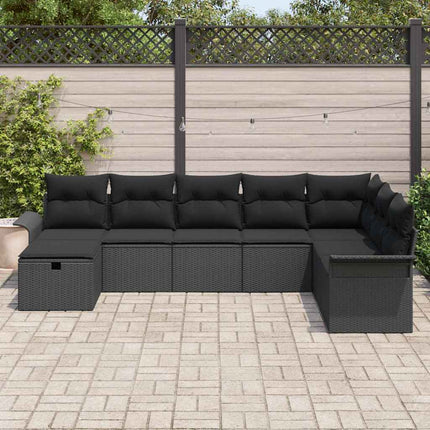Tuin Sofa Set Met Kussen Met Opslag 8 Pcs Poly Rattan