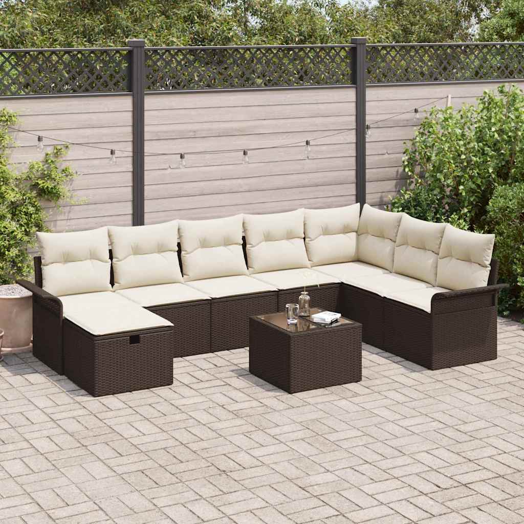 Tuin Sofa Set Met Kussen 8 Pcs En Licht Grijs Poly Rattan