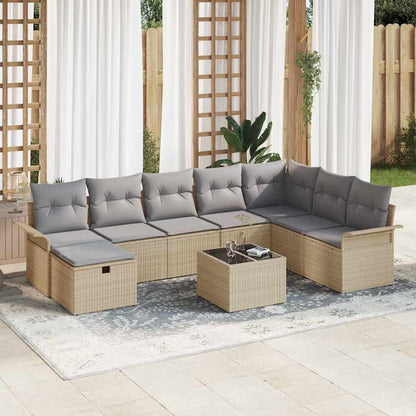Tuin Sofa Set Met Kussen 8 Pcs En Licht Grijs Poly Rattan
