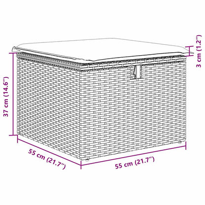 Tuinbankenset Met Kussen 4 Pcs En Crème Poly Rattan