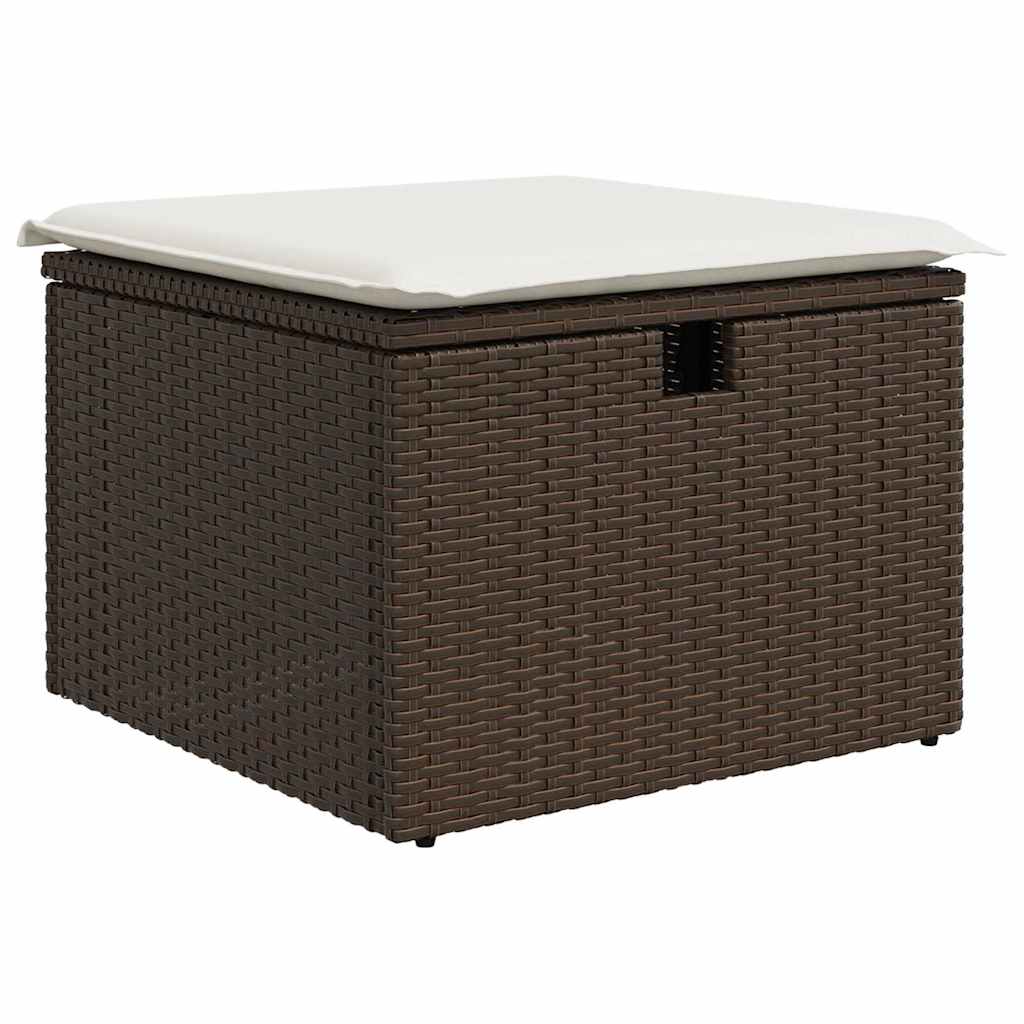 Tuin Sofa Set Met Kussen 5 Pcs En Crème Poly Riet
