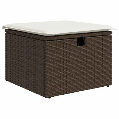 Tuin Sofa Set Met Kussen 5 Pcs En Crème Poly Riet
