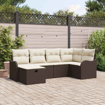 Tuin Sofa Set Met Kussen 6 Pcs En Crème Poly Riet