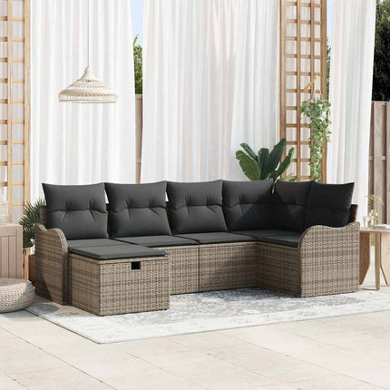 Tuin Sofa Set 6 St 6-Aantal Zitplaatsen Beige En Crème