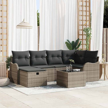 Tuin Sofa Set 6 St 6-Aantal Zitplaatsen Beige En Crème
