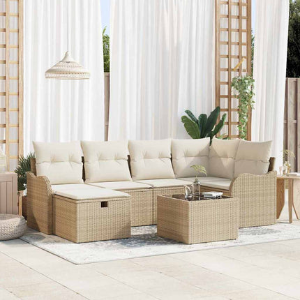 Tuin Sofa Set 6 St 6-Aantal Zitplaatsen Beige En Crème