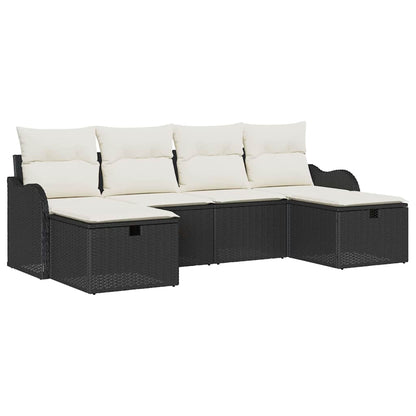 Bankstel Met Kussen Met Opslag 6 Pcs En Crème Poly Rattan