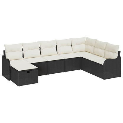 Bankstel Met Kussen Met Opslag 8 Pcs En Crème Poly Rattan