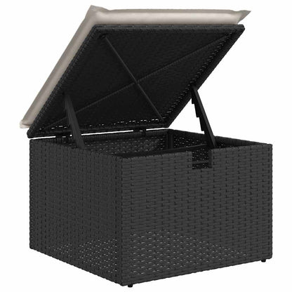 Bankstel Met Kussen Met Opslag 8 Pcs En Crème Poly Rattan