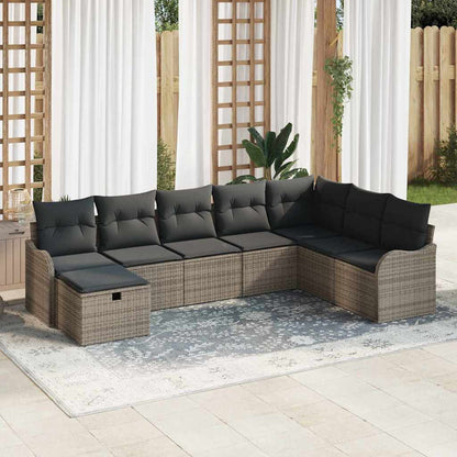 Bankstel Met Kussen Met Opslag 8 Pcs En Crème Poly Rattan