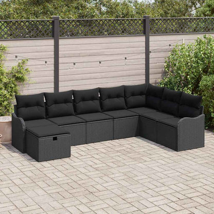 Bankstel Met Kussen Met Opslag 8 Pcs En Crème Poly Rattan