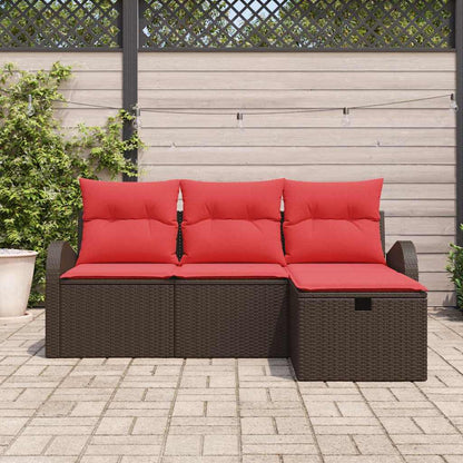 Bankstel Met Kussen Met Opslag 4 Pcs Poly Rattan