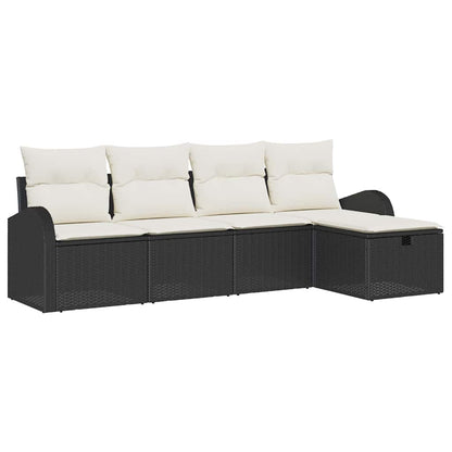 Bankstel Met Kussen Met Opslag 5 Pcs En Crème Poly Rattan