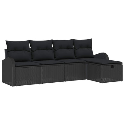 Bankstel Met Kussen Met Opslag 5 Pcs En Crème Poly Rattan